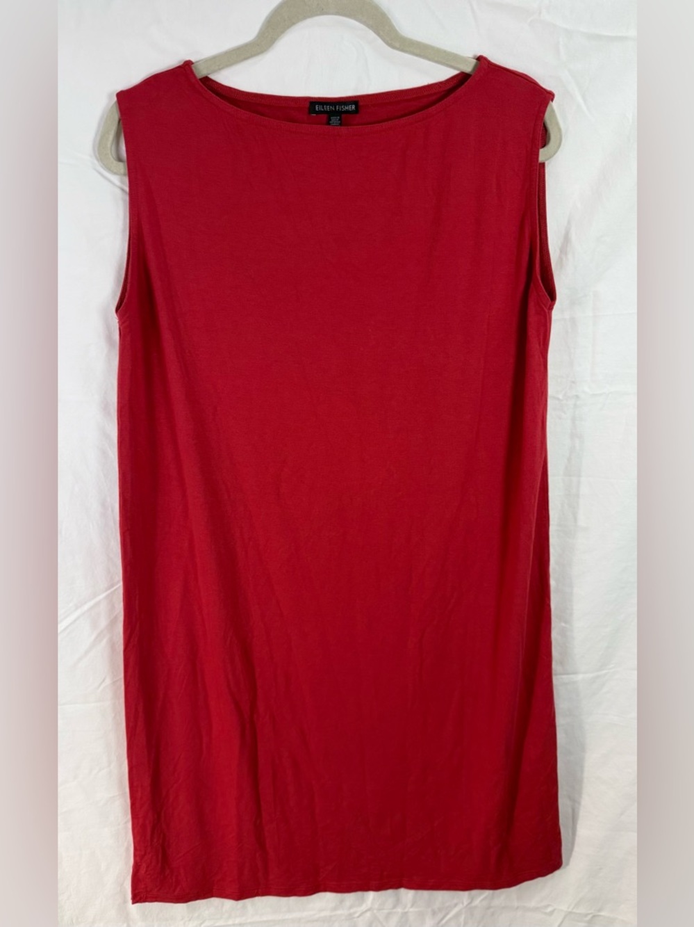 Eileen Fisher Red Sleeveless Tunic Mini Dress‎ Size S Minimalist